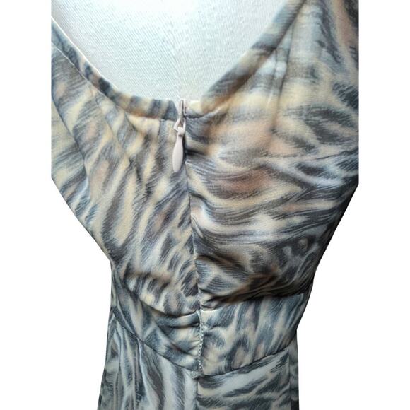 Dalia Dress Women Small Leopard Polyester V Neck Ruffle Wrap Pull On Cap Sleeve‎ - Picture 8 of 16